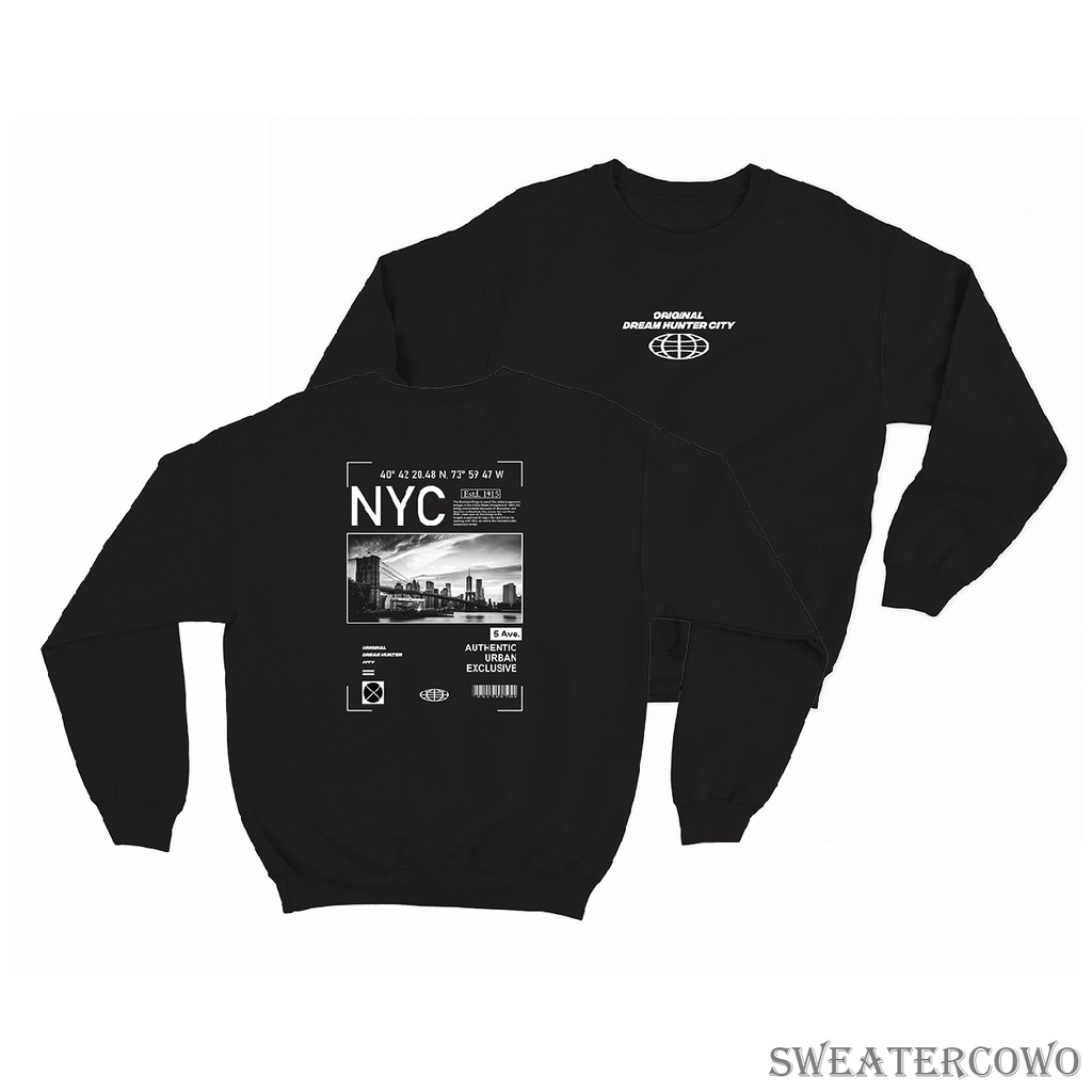 Sweaterpolos Basic Sweater NYC ( Sablon ) Unisex Pria &amp; Wanita