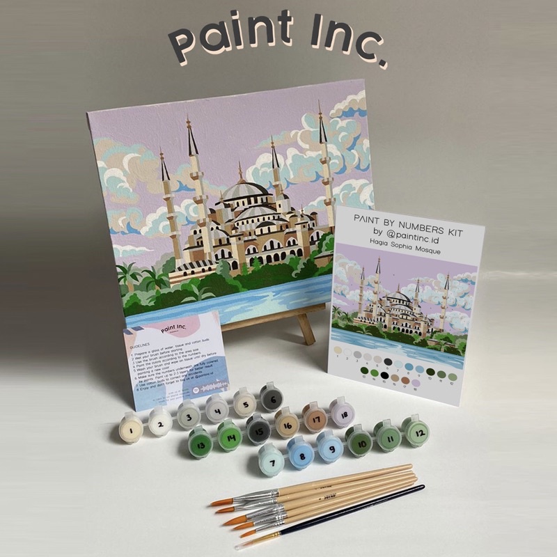 

tyvf Paint by Numbers Kit: Mosque Paint Inc. ID Paint by Number Hampers Painting Kit Lebaran
