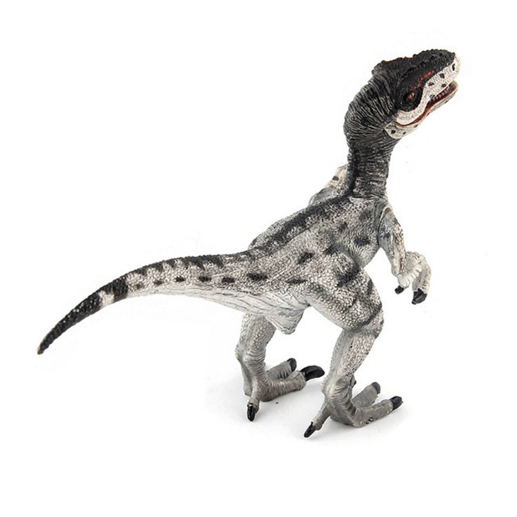 Velociraptor Silver Figure Dinosaurus Model Simulasi Dino