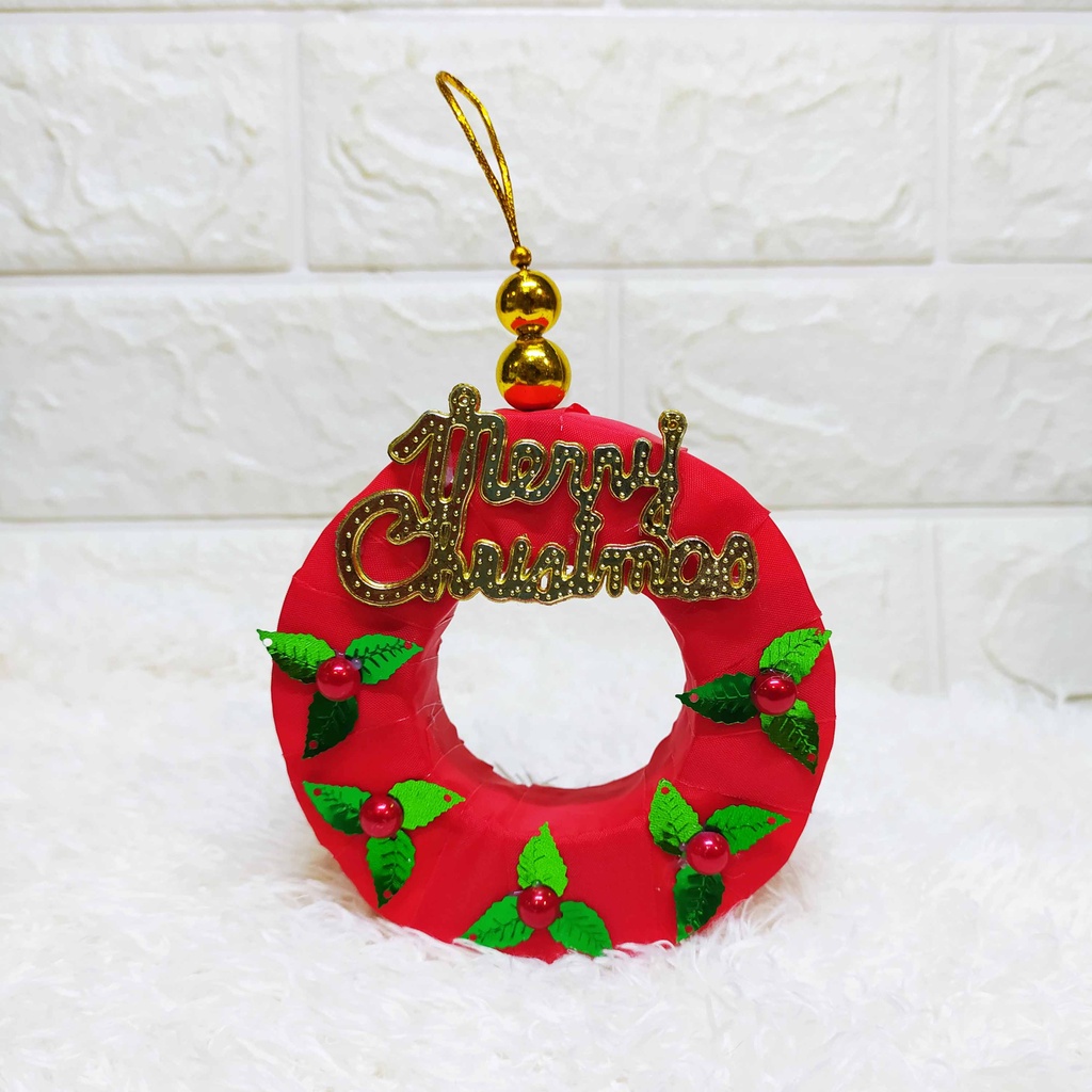 (diameter 8 cm) Cuttie Little Wreath - Gantungan Dekorasi Pohon Natal