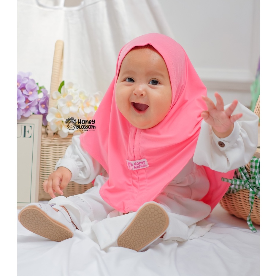 HoneyBlossom - Jilbab Bayi 1 tahun Zara Series / Jilbab Bayi 6 12 Bulan Perempuan