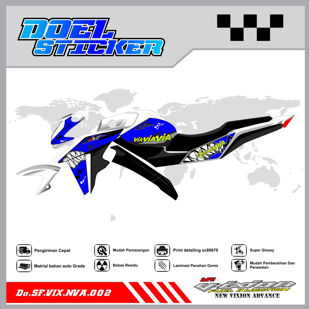 STICKER STRIPING VIXION NVA - STICKER STRIPING LIST VARIASI HOLOGRAM , CROME VIXION NVA 2015-2016 DOEL 002