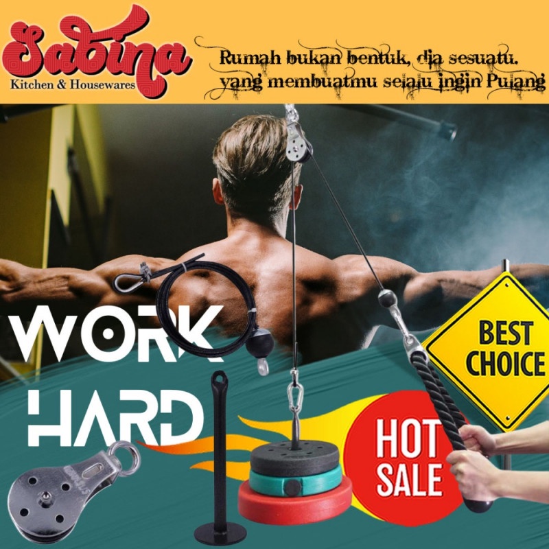 Katrol Angkat Beban Fitness Home Gym Pulley Cable Machine Arm Bicep