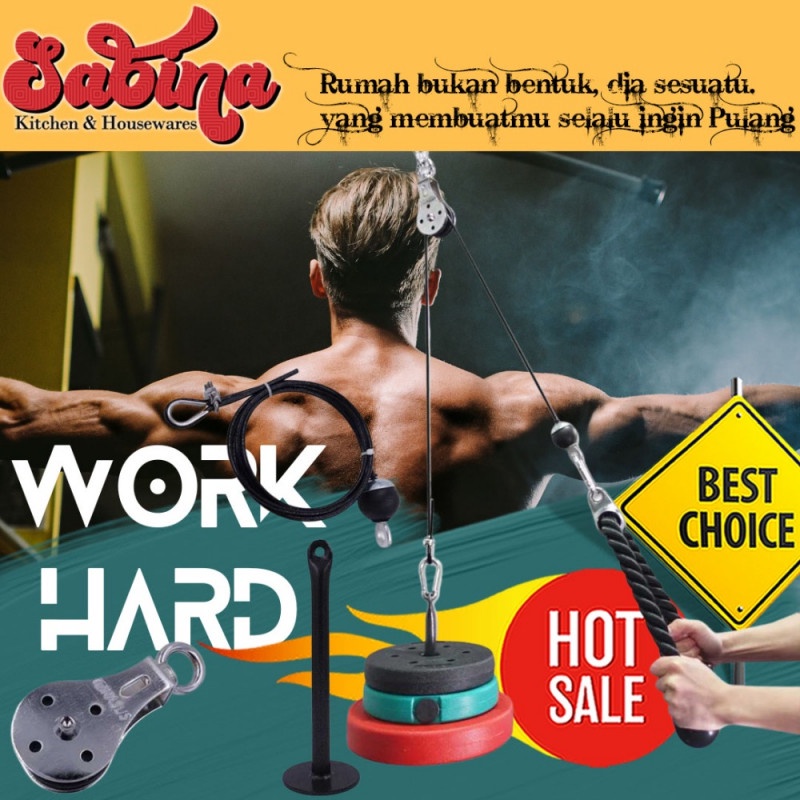 Katrol Angkat Beban Fitness Home Gym Pulley Cable Machine Arm Bicep