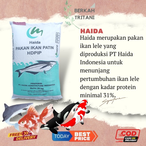 Pelet Ikan Pakan Ikan HAIDA (10 kg) nila, mas, patin, bandeng, gurame, dan lele