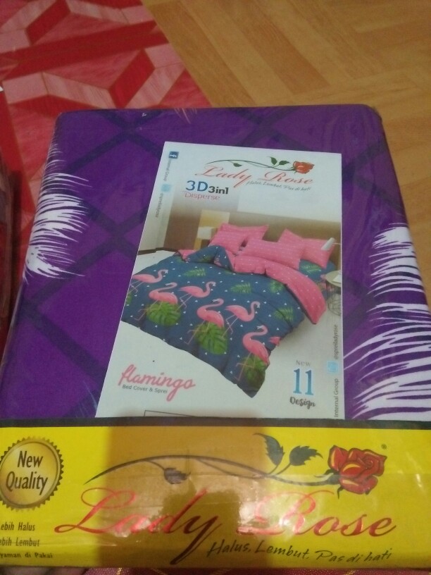 Sprei Lady Rose Uk. King (180x200) Dan Uk. Queen (160x200) Motif Bunga Bunga Kombinasi