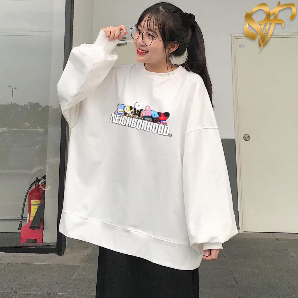 Sweater Neighborhood X BTS BT21 Pria &amp; Wanita | Sweater Korea Style Fleece Cotton | Dhea Fashion