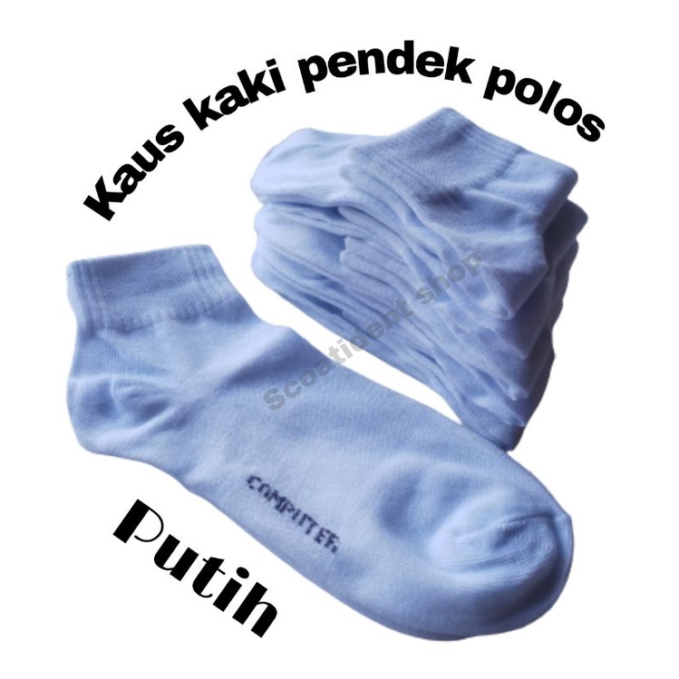 Kaos kaki pendek polos atas mata kaki pria dan wanita(Harga 6 pasang)