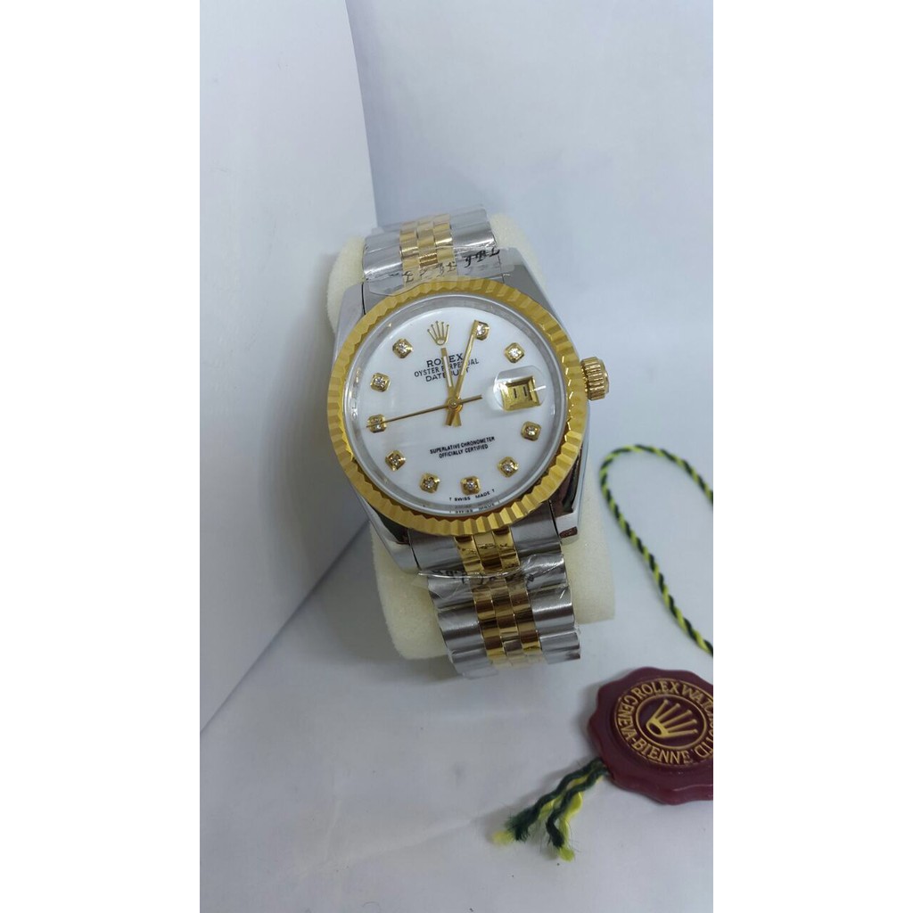 Rolex Datejust Chain Super Garansi 6 bulan Kombi Gold Putih Mata