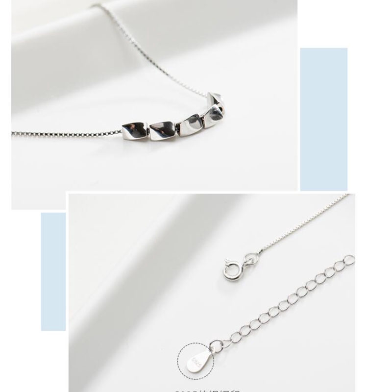 Sangat indah Kalung Silver Necklace Lucky Beads Clavicle Chain Necklaces&lt;Unk&gt; Wanita Gadis Aksesoris Perhiasan Permen