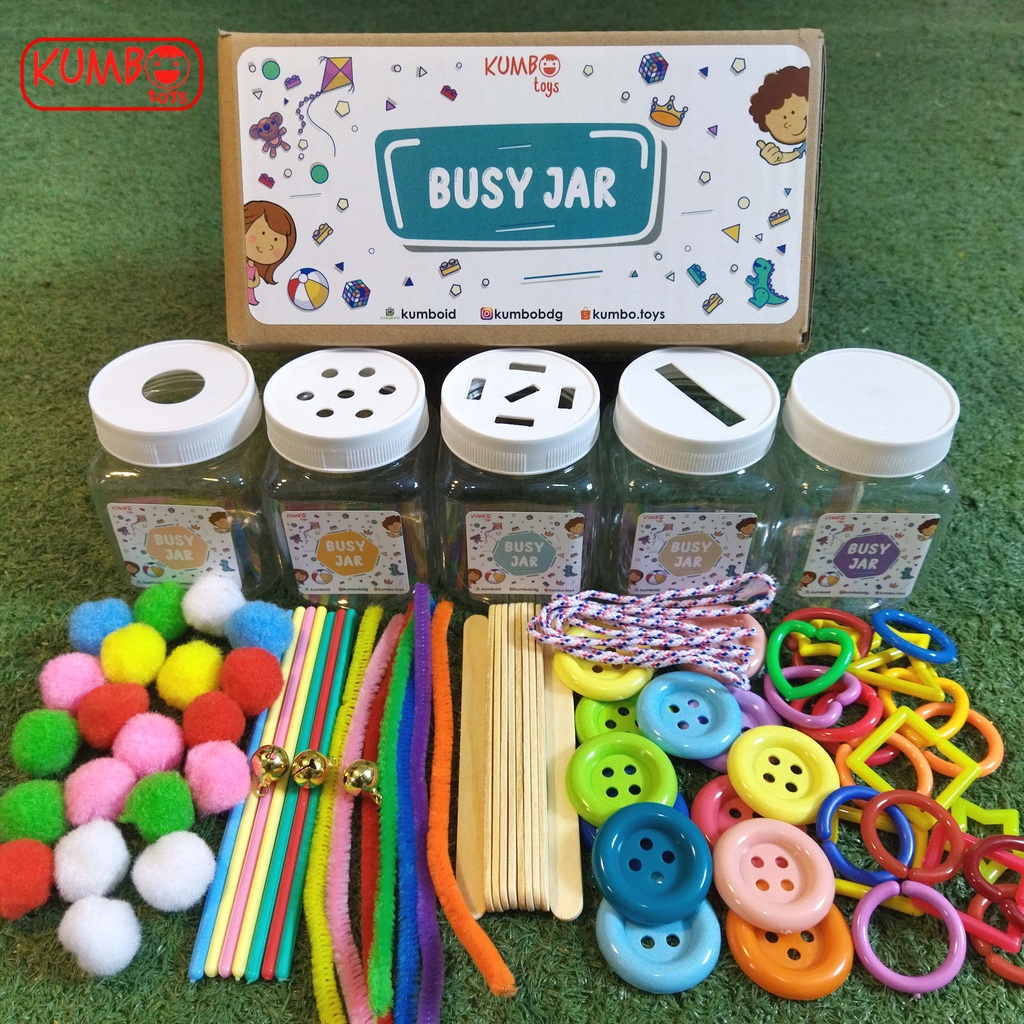 Mainan Montessori Busy Jar Fine Motoric Play Mainan Sensory