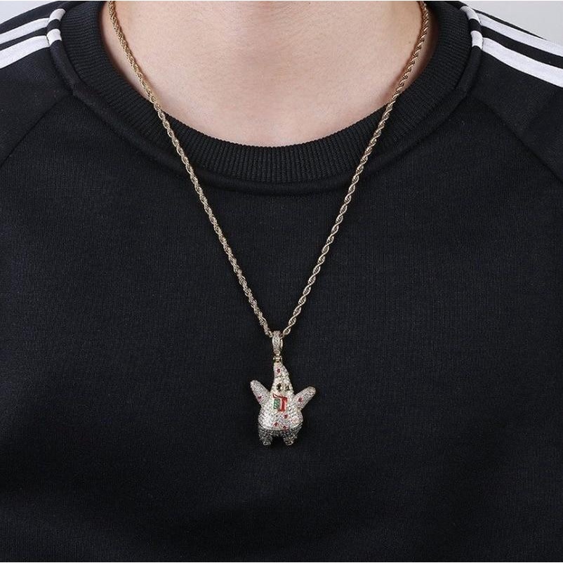 Kalung Rantai Liontin Cubic Zircon Aaa Gaya Hip Hop Rock Untuk Pria