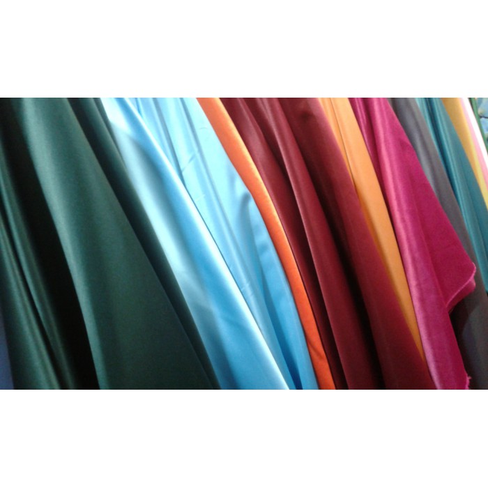 Kain-Bahan Satin Bridal Lebar 1,50M Warna Lengkap Barang Grade A