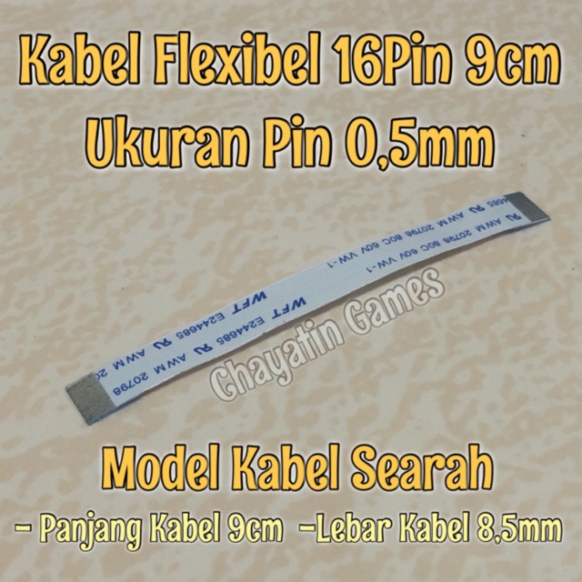 Kabel Flexibel 16 Pin Halus Searah Panjang 9cm - Ukuran Pin 0,5mm