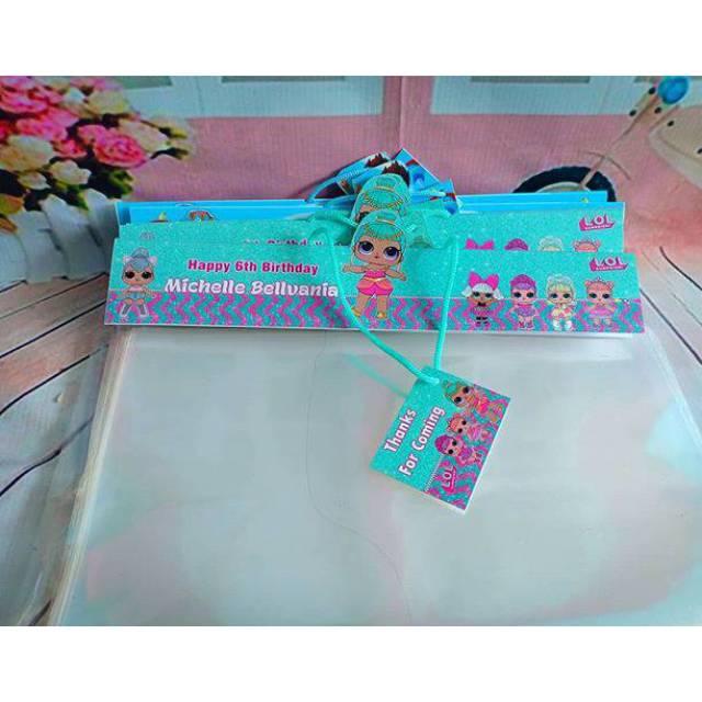 

Plastik Snack Label Custom 23x35 free Thanks card