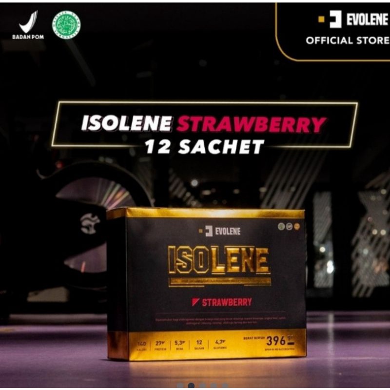 EVOLENE ISOLENE 12 SACHET-STRAWBERRY SUSU TINGGI PROTEIN RENDAH KALORI SUSU DIET MENURUNKAN BERAT BA