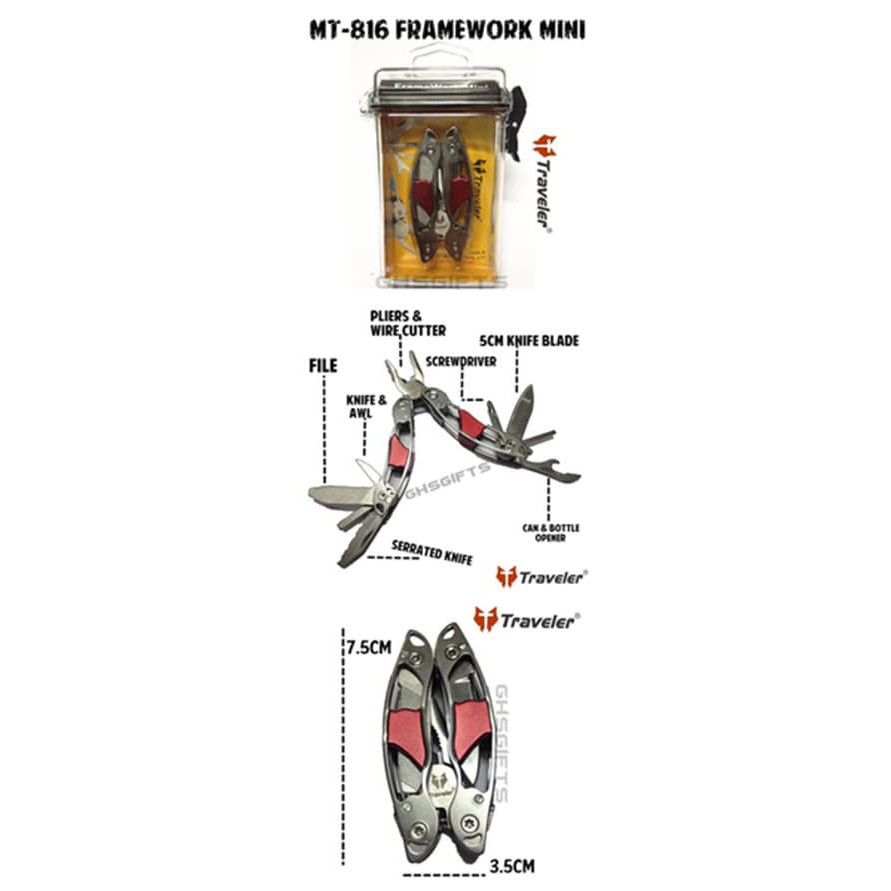Multitool Framework Mini " Traveler " Mt816 / Tang Multitool