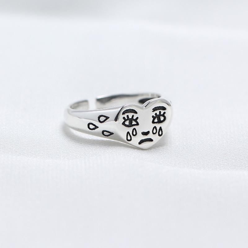 Crying Face Love Ring Personality Creative Korean Version