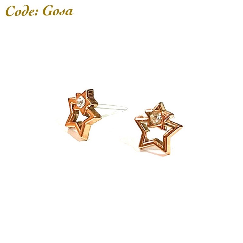 anting plastik gold bintang permata gosa