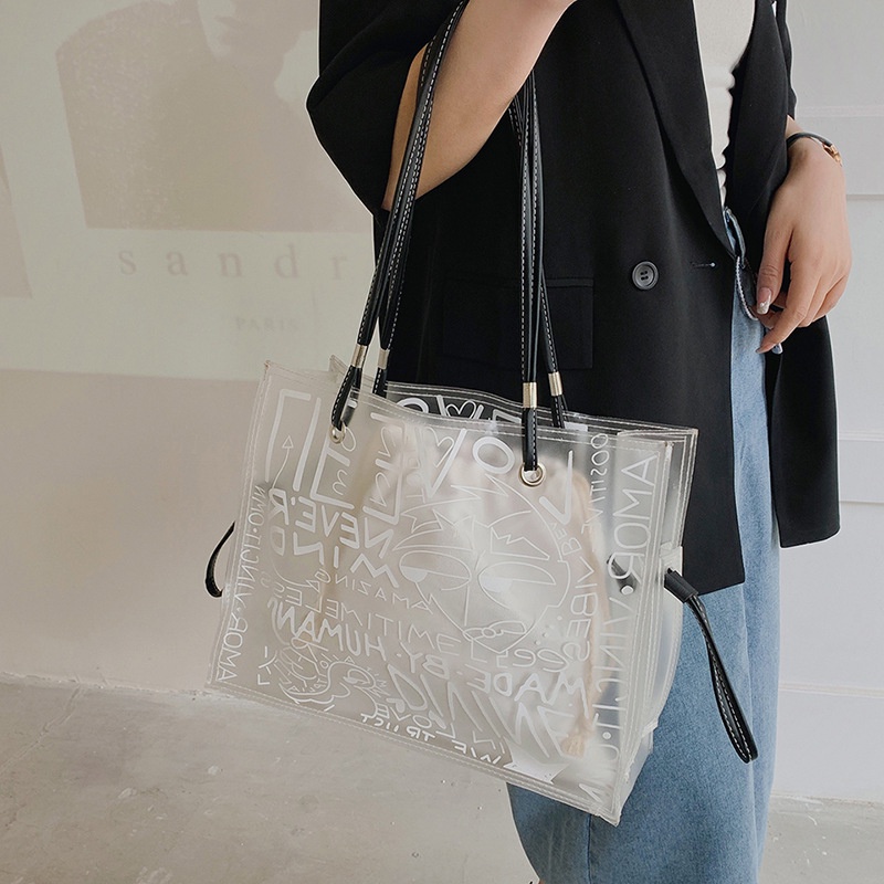PINK MALL PVC+PU Bag 2 in 1/Tas TOTE Tas Selempang Tas HandbagImport Tas Fashion/2022
