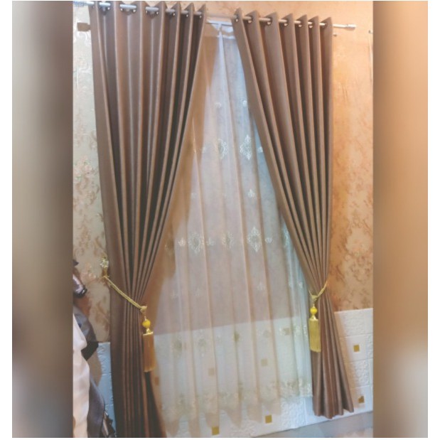Promo gorden blackout 100% coklat mocca free hook dan free tali senada bahan/GordenBlackout/GordenMi