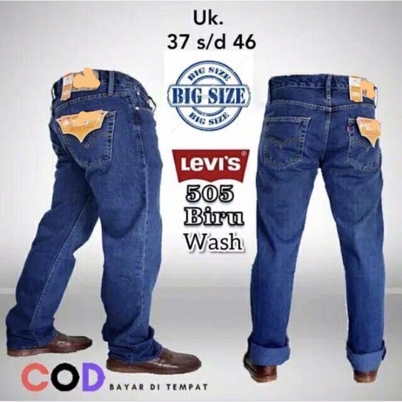 (BISA COD) CELANA JEANS PRIA UKURAN JUMBO/BIG SIZE Uk 39 40 41 42 43 44 45 46 XXXL XXXXL