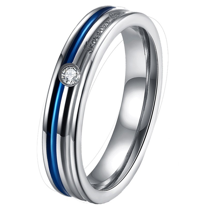 SALE / OBRAL Cincin Couple / Tunangan / Nikah / Pasangan / Titanium C052 Biru