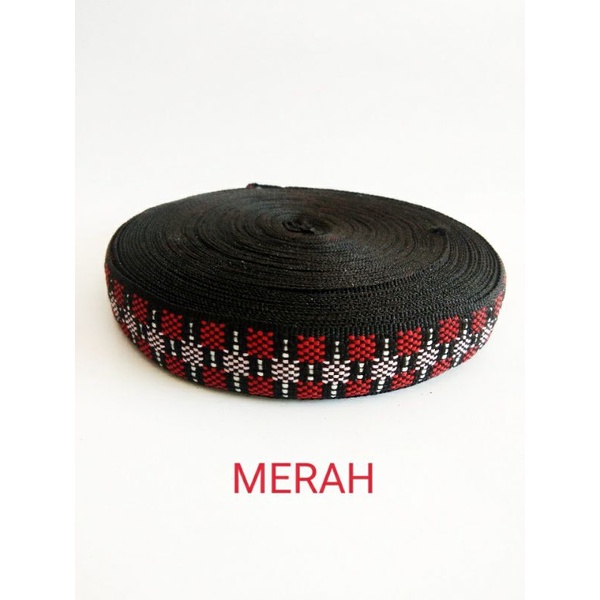 bisban tali webbing motif kotak uk 2 cm 1 roll panjang 20 meter