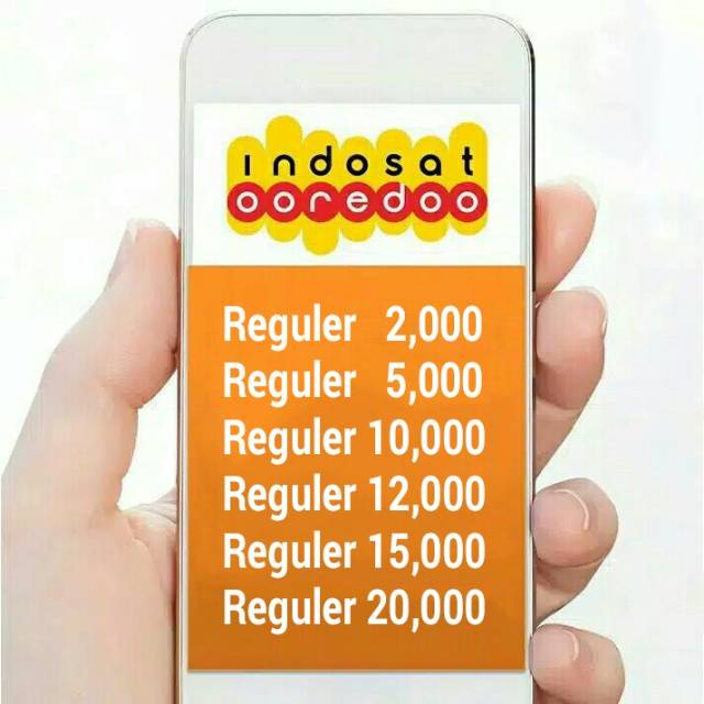 Pulsa Reguler Indosat 5K 10K 12K 15K 20K