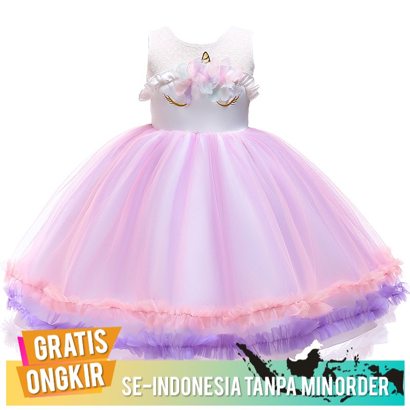 Gaun Pesta Anak Perempuan Baru     Putri Unicorn  Eropa Dan Amerika  Pakaian  Baju