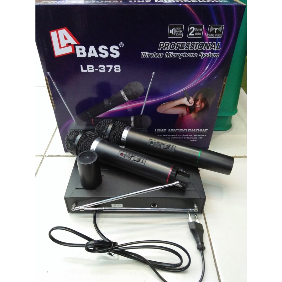 mic wireless la bass lb 378 microphone karaoke vocal wireless LABASS378