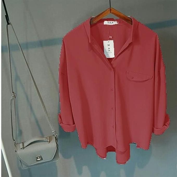 Promo Emma Mrh Bata Ro Blouse Wanita Twiscone Merah Bata Recomended