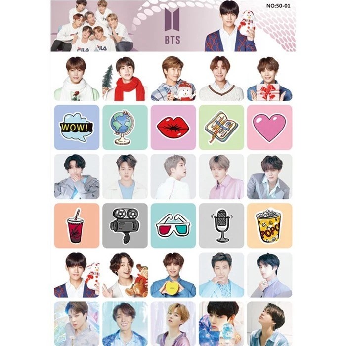 

30 pcs per Set Sticker BTS BT21 KPOP Stiker MOTS 7 - Versi D