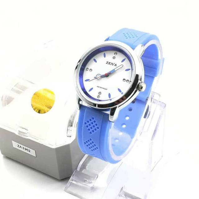 JAM TANGAN CEWEK ABG KEREN CANTIK ZEIVA TALI RUBBER ORIGINAL WATER RESIST