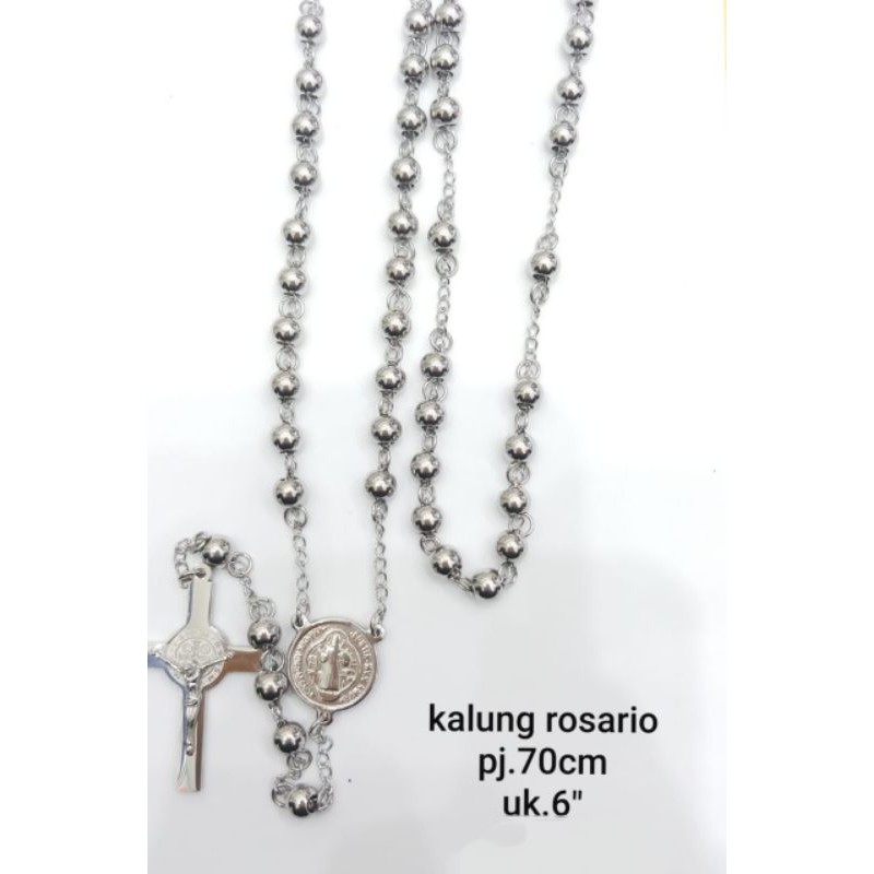 Kalung Rosario Silver Titanium19