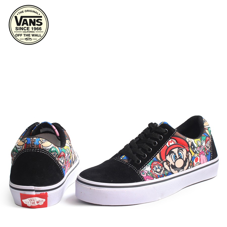 Sepatu PRIA Vans Old Skool Motif Print 3D Mario Bros Casual Sneakers Pria Murah