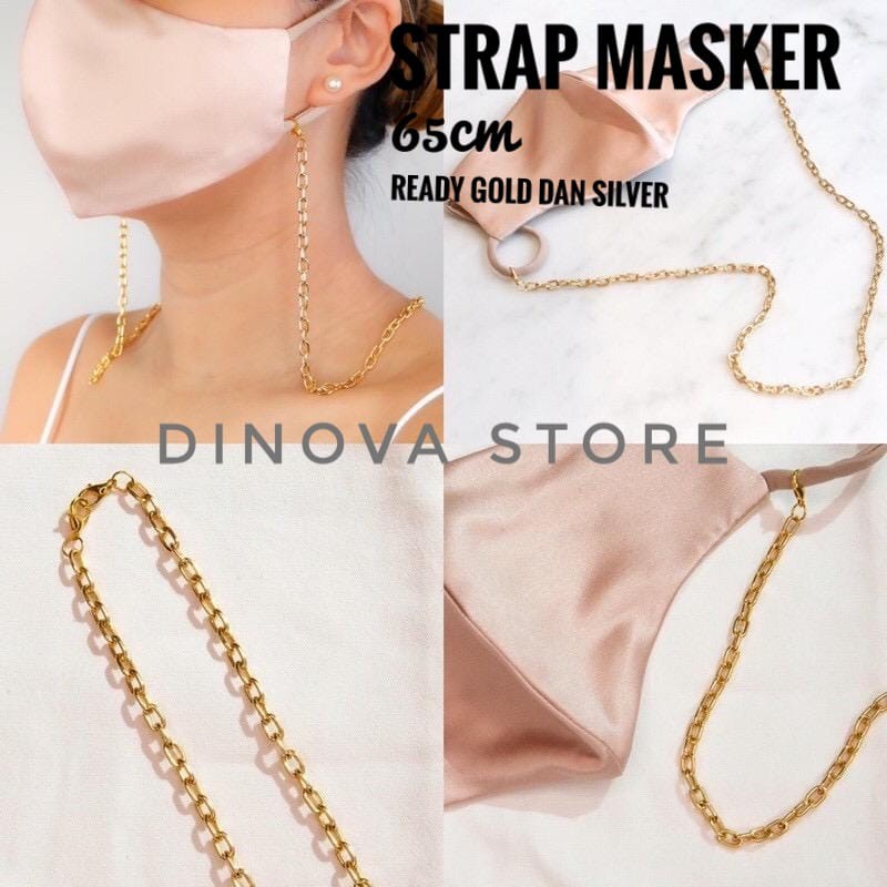 KALUNG MASKER RANTAI GOLD DAN SILVER/STRAP MASKER/MASKER STRAP