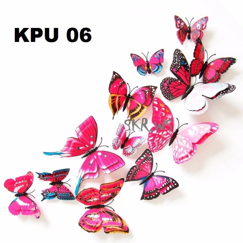 WALLSTICKER KUPU 3D / HIASAN DINDING KUPU 2 LAYER / KPU06