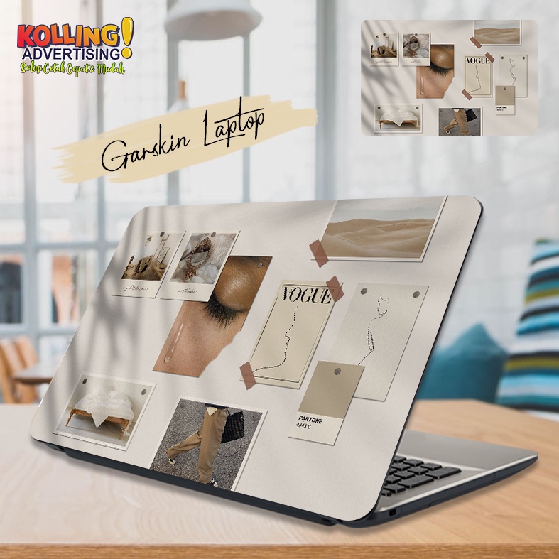 Garskin Laptop Aesthetic Brown Vogue Skin Laptop Stiker Laptop