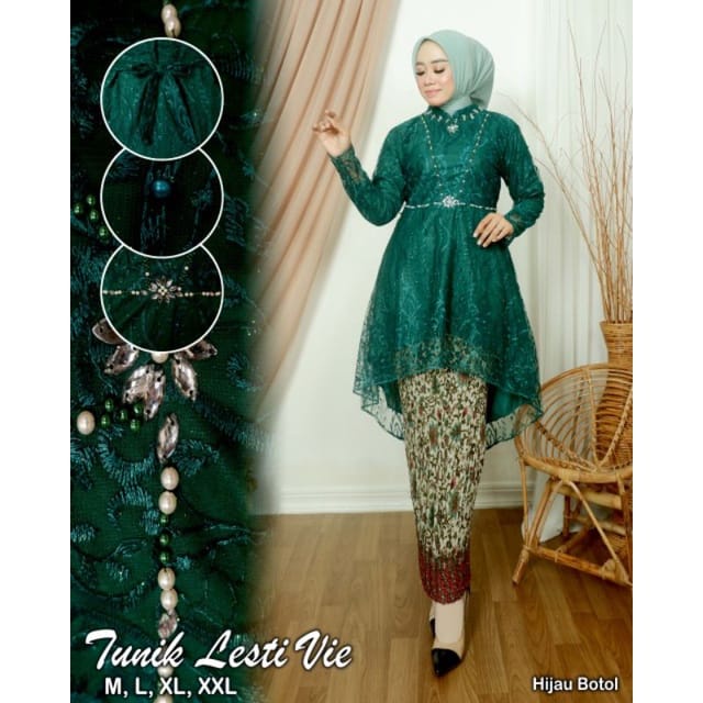 Kebaya Tunik Lesty Vie / Tunik Kebaya Brukat Modern / Kebaya Wisuda /  Kebaya Pesta / Kebaya Modern