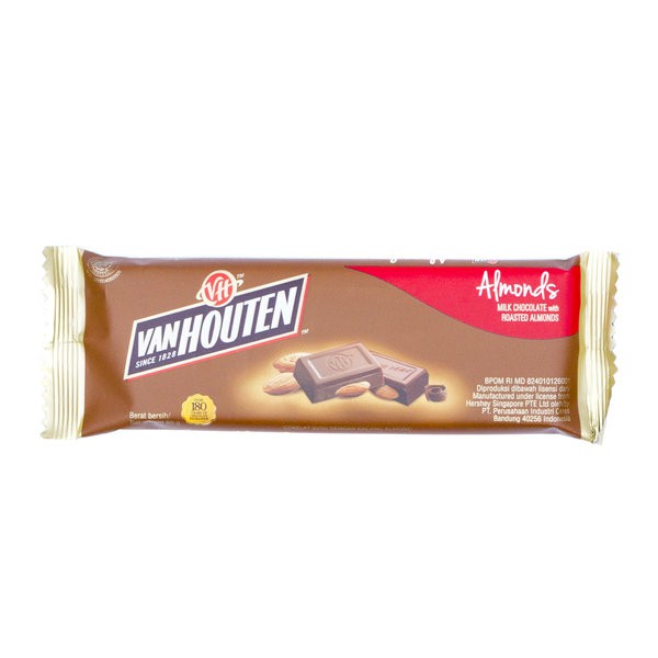 

VAN HOUTEN Roast Almond Milk Chocolate 60gr - Coklat VAN HOUTEN Kacang Almond