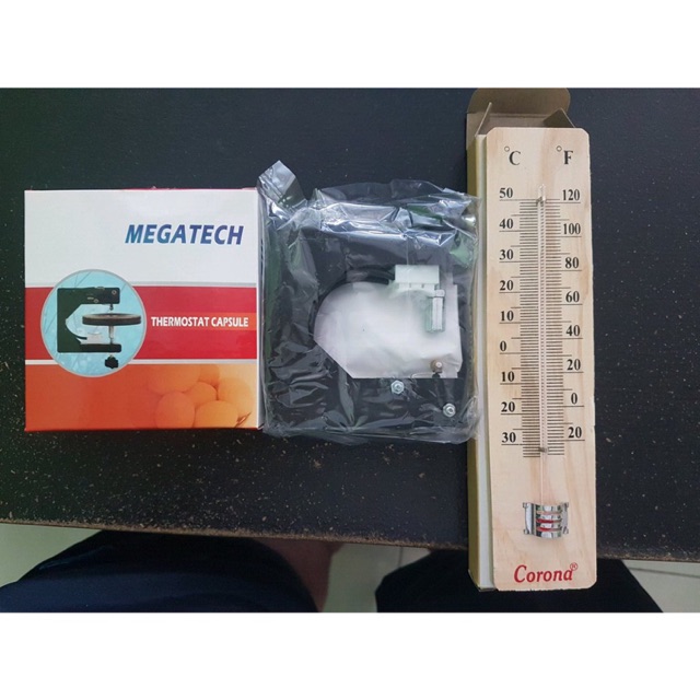 Thermostat Capsule Megatech &amp; Thermometer kayu