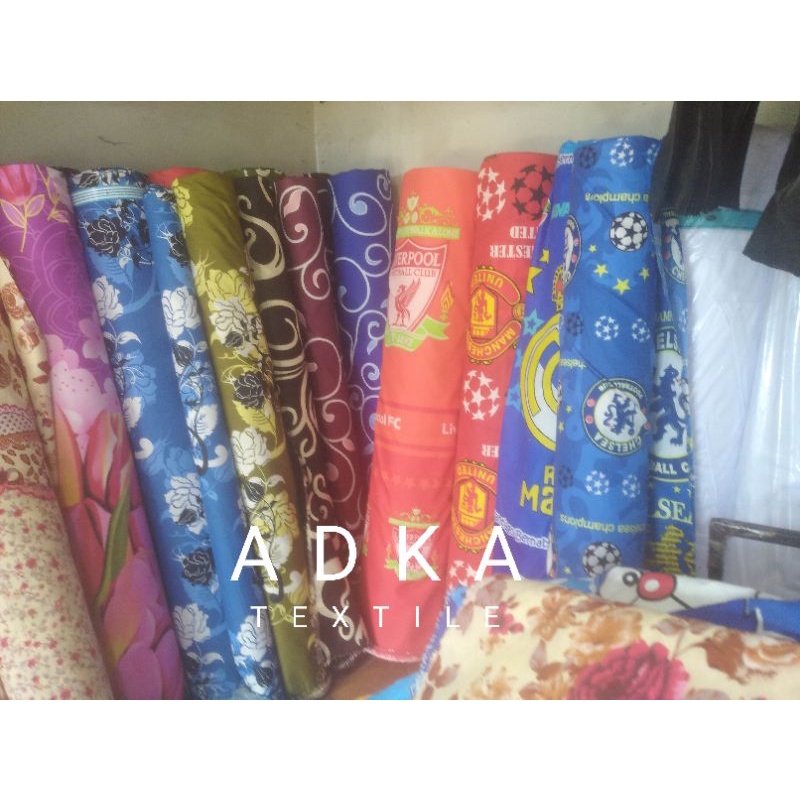 bahan kain sprei lokal disperse motif bola (per0.5m)