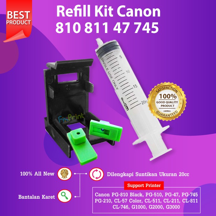 Refill Clip/Tool kit/Alat Penyedot tinta Catridge HP dan Canon Black dan Color