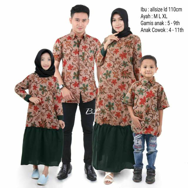  BATIK  COUPLE COPEL BATIK  SET KELUARGA SERAGAM BAJU  