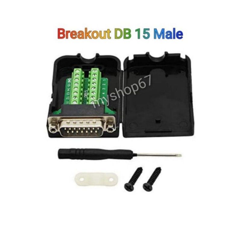 DB15 Male to 15 Pin Breakout Board Terminal Connector Screw Aw 15