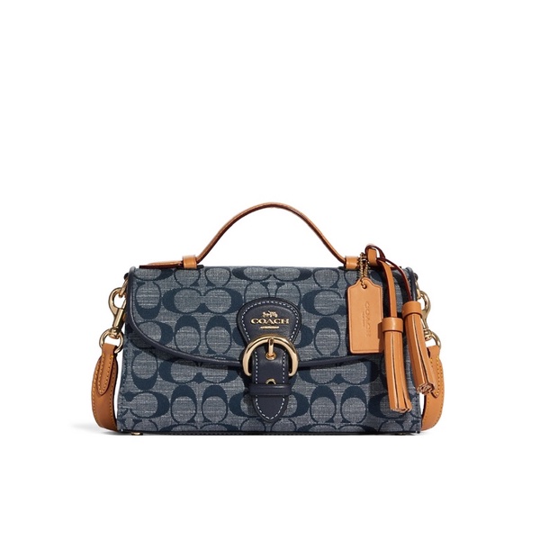 Coach Kleo Top Handle In Blocked Signature Canvas (C8516)