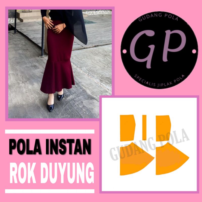 [✓COD] Pola Rok Duyung Dewasa - Pola Rok Wanita - Pola Instan Rok Duyung Dewasa - Pola Baju Rok Duyu