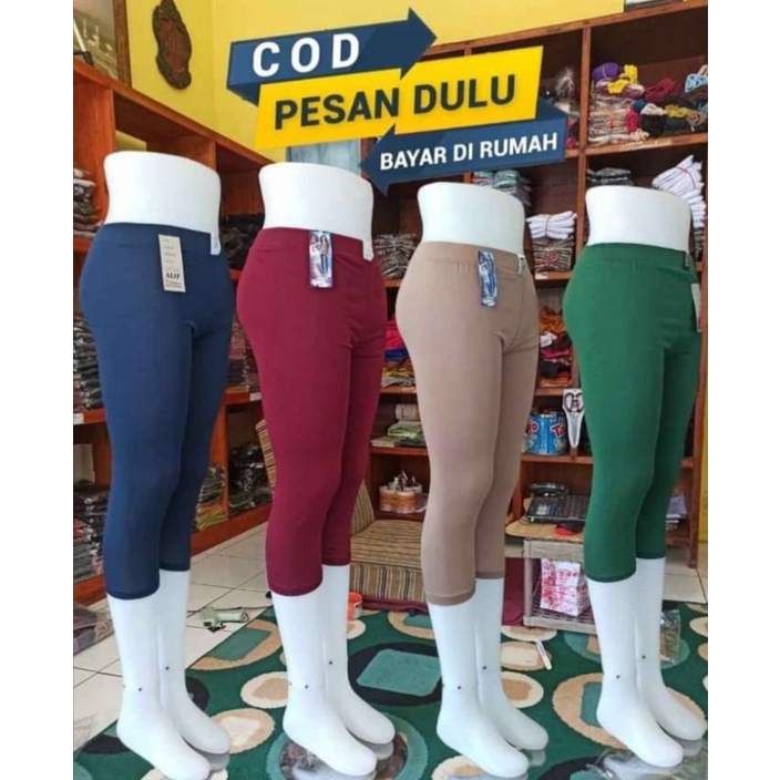 LEGGING pendek 7/8 stdr&amp;jumbo spandek licin adem lembut elastis &amp; TEBAL