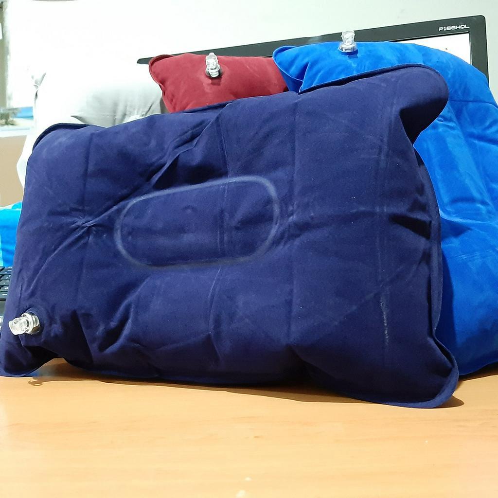 Bantal Kepala Tiup Angin Udara Portable Air Pillow